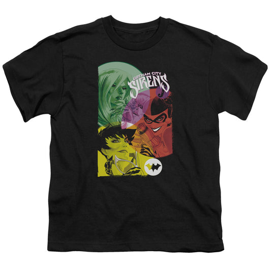 Batman - Gotham Sirens - Short Sleeve Youth 18/1 - Black T-shirt