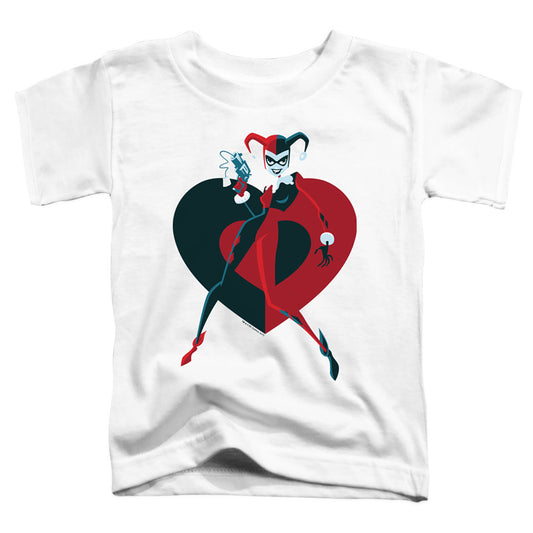 Batman - Harely  Heart - Short Sleeve Toddler Tee - White T-shirt