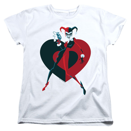 Batman - Harely  Heart - Short Sleeve Womens Tee - White T-shirt