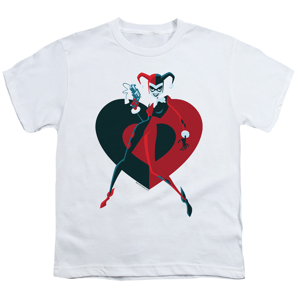 Batman - Harely  Heart - Short Sleeve Youth 18/1 - White T-shirt