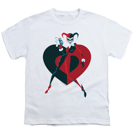 Batman - Harely  Heart - Short Sleeve Youth 18/1 - White T-shirt