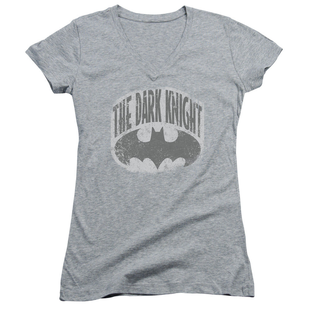 Batman - Dark Knight Shield - Junior V-neck - Athletic Heather