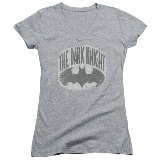 Batman - Dark Knight Shield - Junior V-neck - Athletic Heather