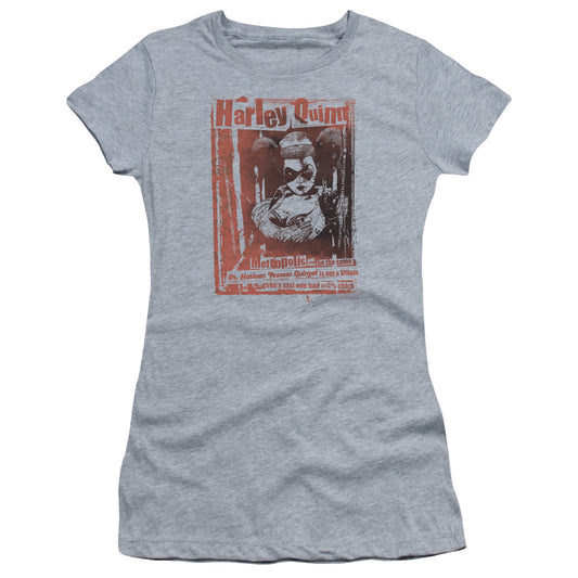 Batman -  Dr Quinn - Short Sleeve Junior Sheer - Athletic Heather T-shirt