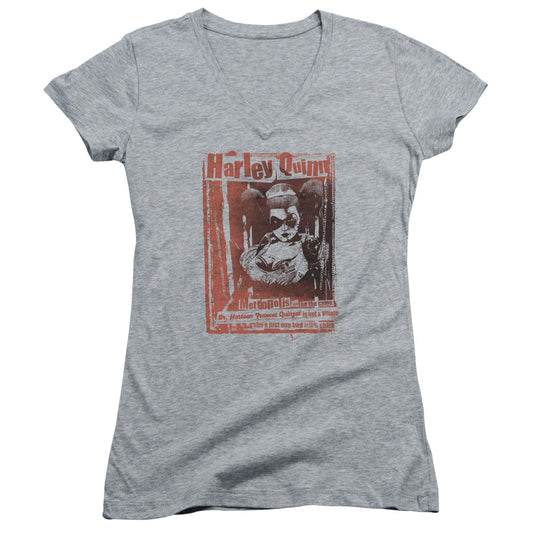 Batman -  Dr Quinn - Junior V-neck - Athletic Heather