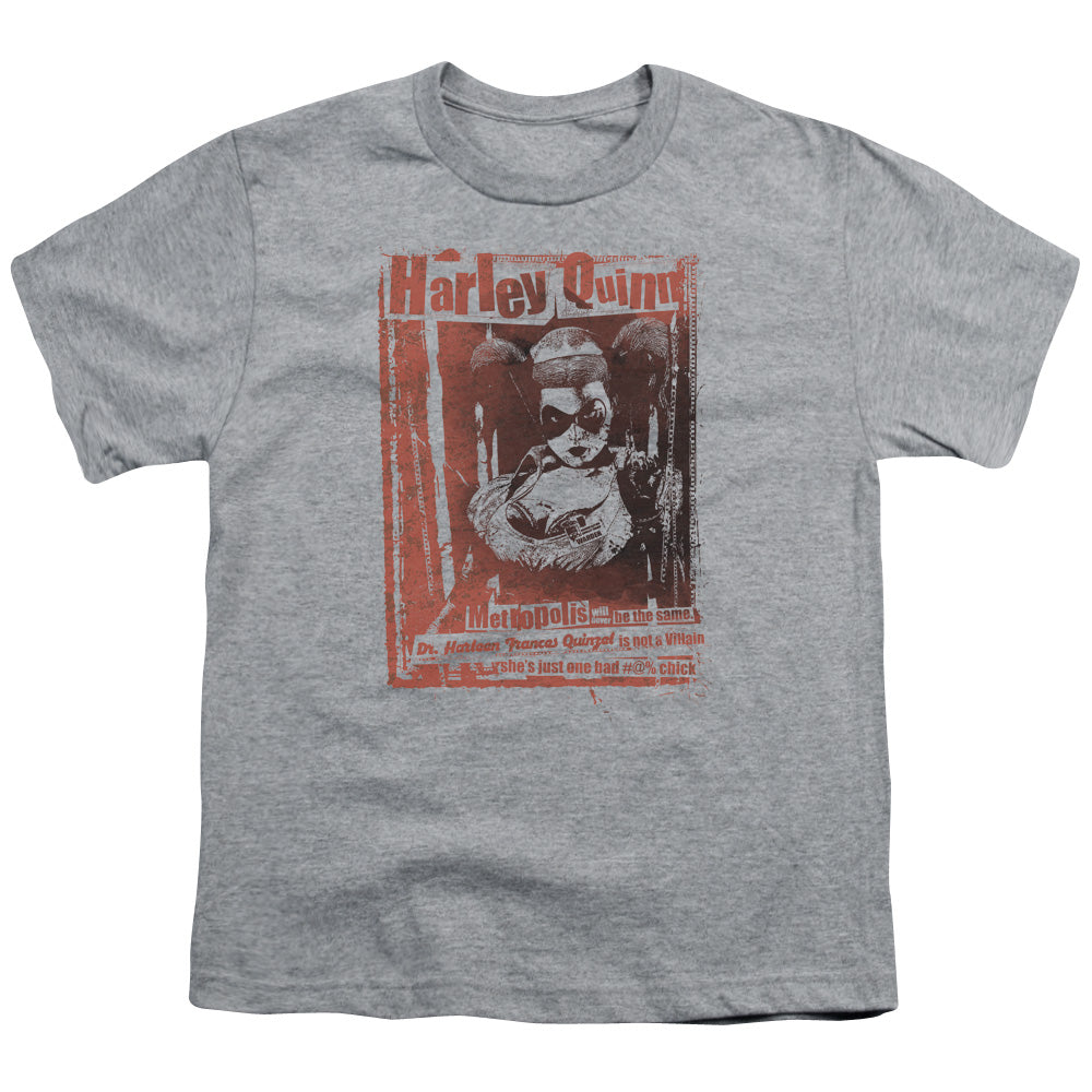 Batman -  Dr Quinn - Short Sleeve Youth 18/1 - Athletic Heather T-shirt