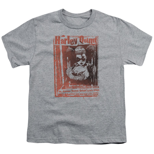 Batman -  Dr Quinn - Short Sleeve Youth 18/1 - Athletic Heather T-shirt