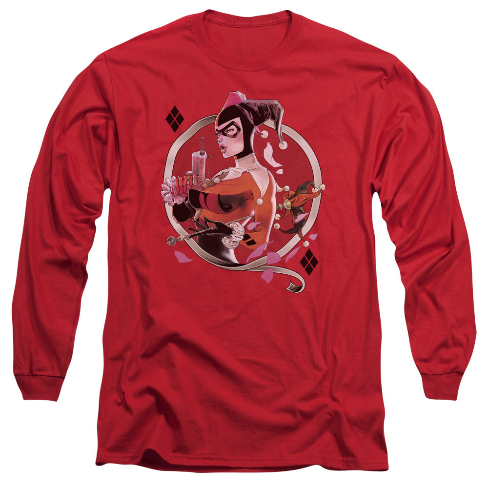 Batman - Harley Q - Long Sleeve Adult 18/1 - Red T-shirt