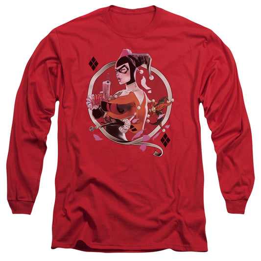 Batman - Harley Q - Long Sleeve Adult 18/1 - Red T-shirt