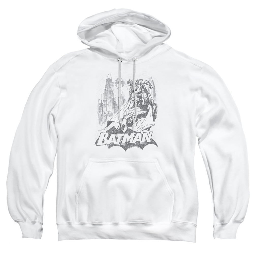 Batman - Bat Sketch - Adult Pull-over Hoodie - White