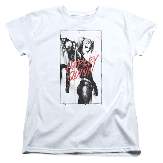 Batman - Inked Quinn - Short Sleeve Womens Tee - White T-shirt