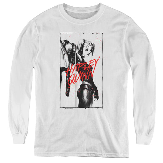 Batman - Inked Quinn - Youth Long Sleeve Tee - White