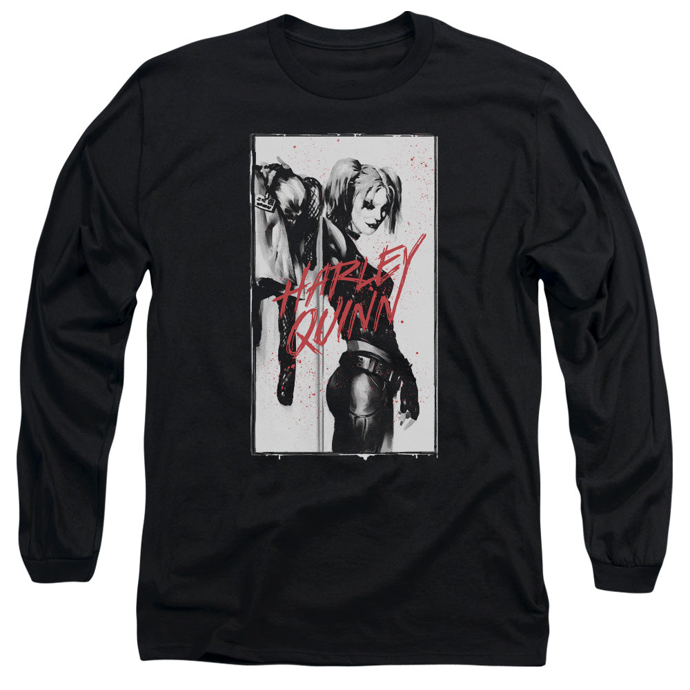 Batman - Inked Quinn - Long Sleeve Adult 18/1 - Black T-shirt