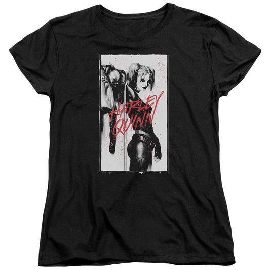 Batman - Inked Quinn - Short Sleeve Womens Tee - Black T-shirt