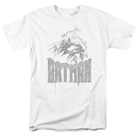 Batman - Knight Sketch - Short Sleeve Adult 18/1 - White T-shirt