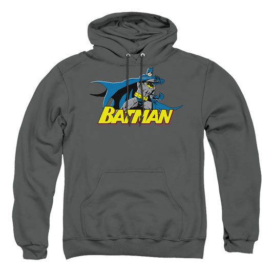 Batman - 8 Bit Cape - Adult Pull-over Hoodie - Charcoal
