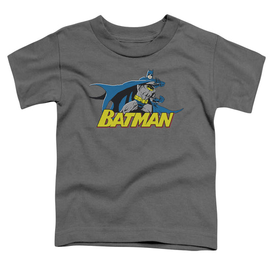 Batman - 8 Bit Cape - Short Sleeve Toddler Tee - Charcoal T-shirt