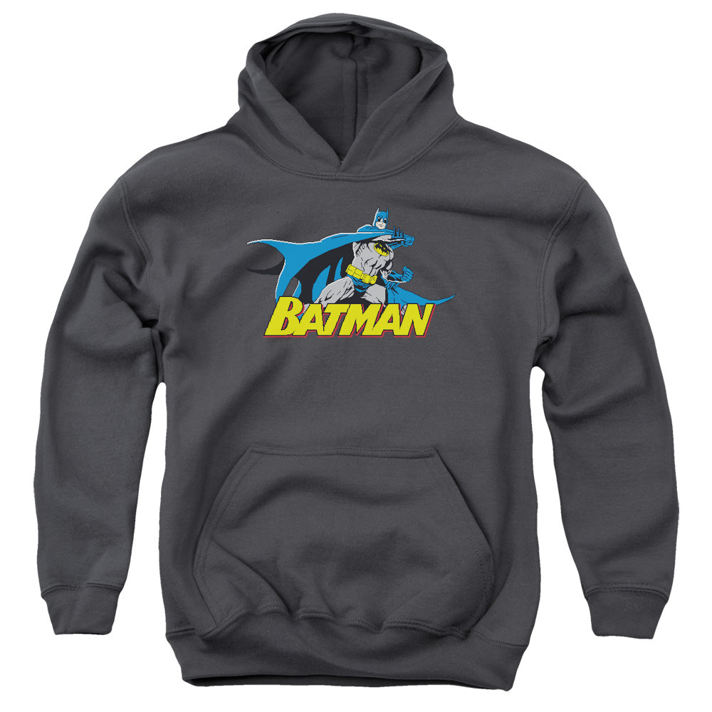 Batman 8 Bit Cape-youth Pull-over Hoodie - Charcoal