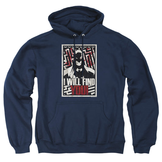 Batman - I Will Fnd You - Adult Pull-over Hoodie - Navy
