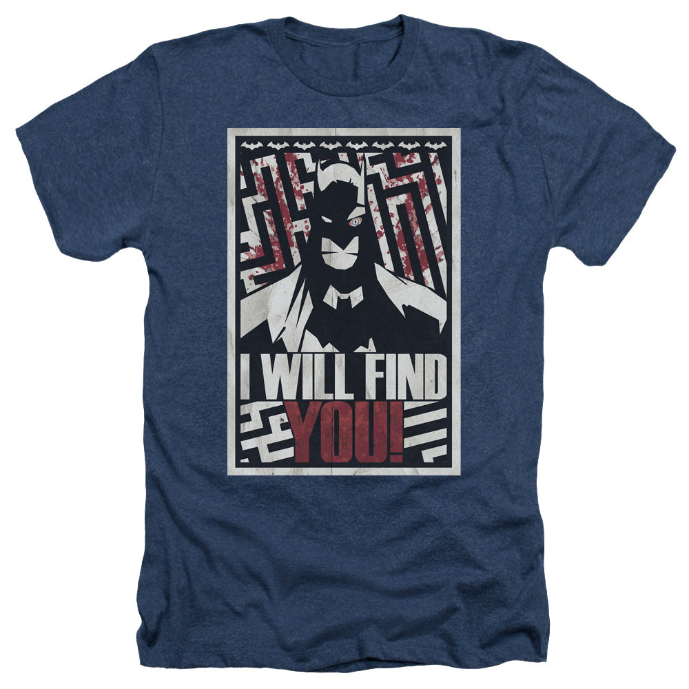 Batman - I Will Fnd You - Adult Heather - Navy