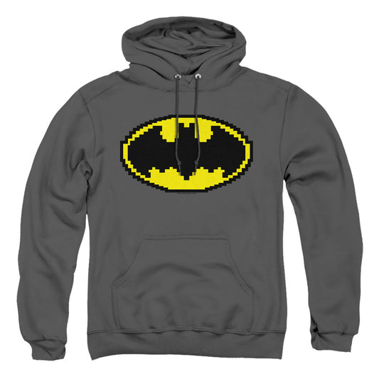 Batman - Pixel Symbol - Adult Pull-over Hoodie - Charcoal