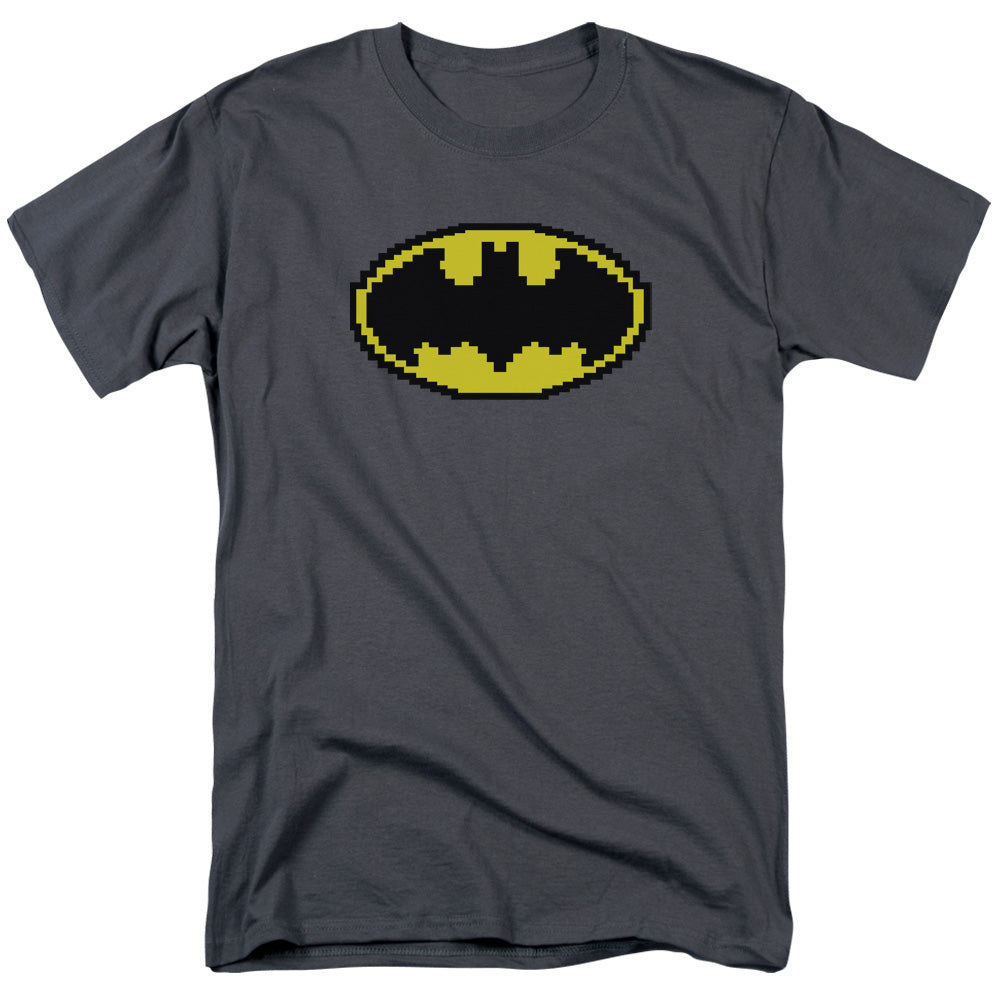 Batman - Pixel Symbol - Short Sleeve Adult 18/1 - Charcoal T-shirt