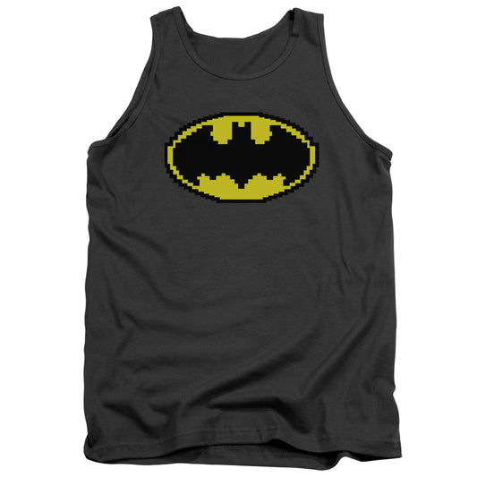 Batman - Pixel Symbol - Adult Tank - Charcoal