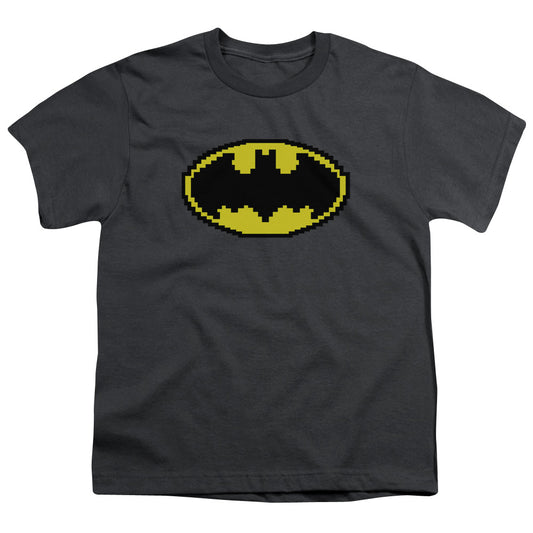 Batman - Pixel Symbol - Short Sleeve Youth 18/1 - Charcoal T-shirt