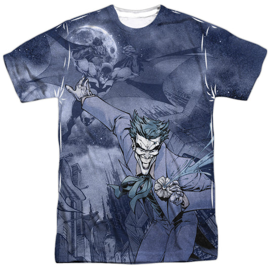 Batman - Catch The Joker -  Short Sleeve Adult 100% Poly Crew - White T-shirt