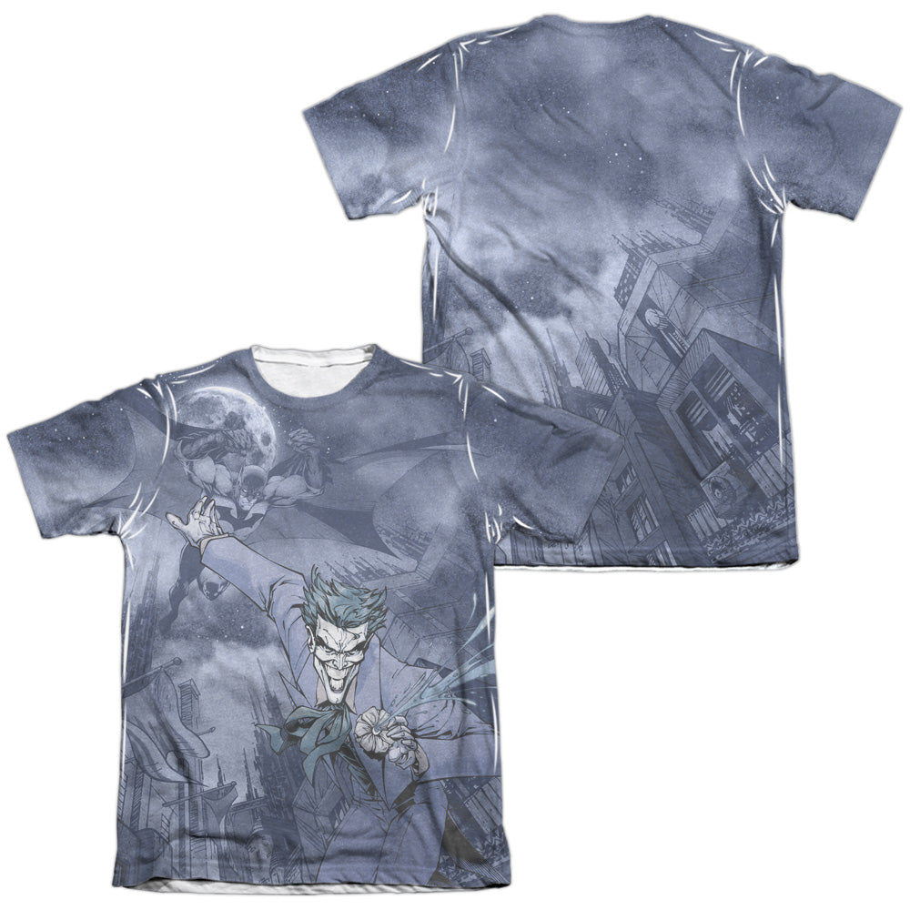 Batman - Catch The Joker (Front/back Print) - Adult 65/35 Poly/cotton Short Sleeve Tee - White T-shirt