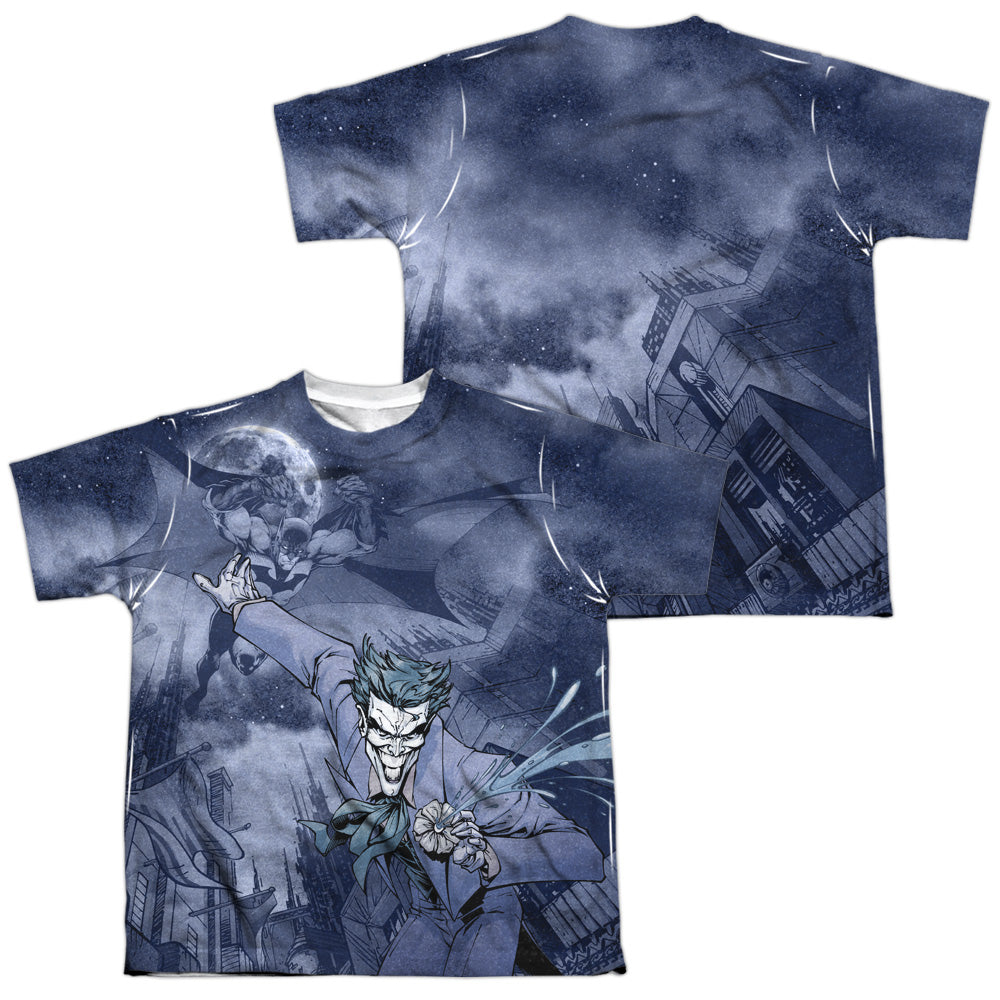 Batman - Catch The Joker - Short Sleeve Youth Poly Crew - White T-shirt