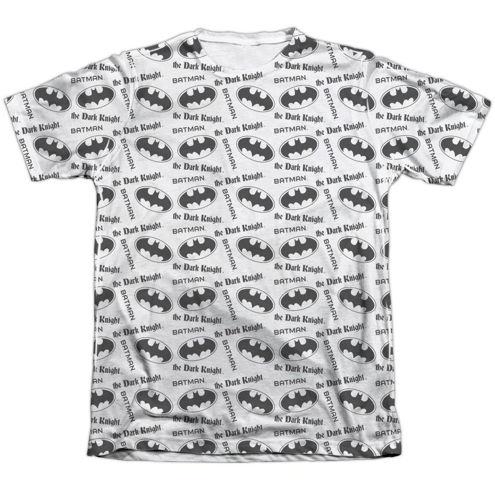 Batman - Repeat Dark Knight - Adult 65/35 Poly/cotton Short Sleeve Tee - White T-shirt