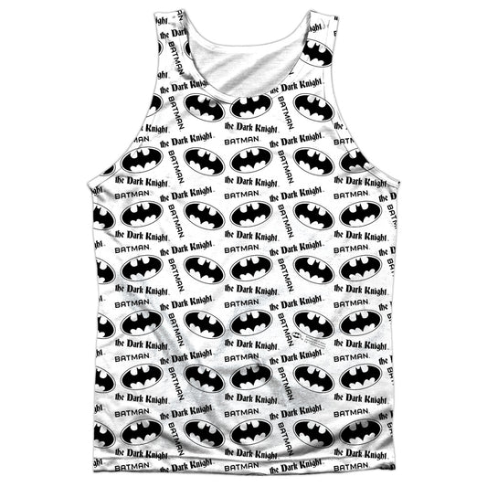 Batman - Repeat Dark Knight - Adult Poly Tank Top - White
