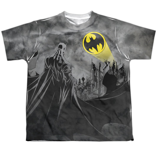 Batman - Heed The Call - Short Sleeve Youth Poly Crew - White T-shirt