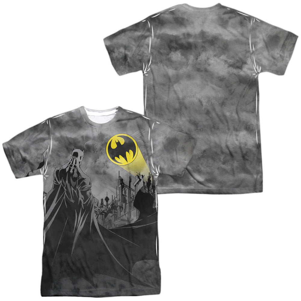 Batman - Heed The Call (Front/back Print) -  Short Sleeve Adult 100% Poly Crew - White T-shirt