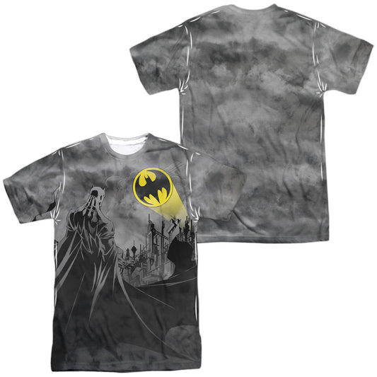 Batman - Heed The Call (Front/back Print) -  Short Sleeve Adult 100% Poly Crew - White T-shirt