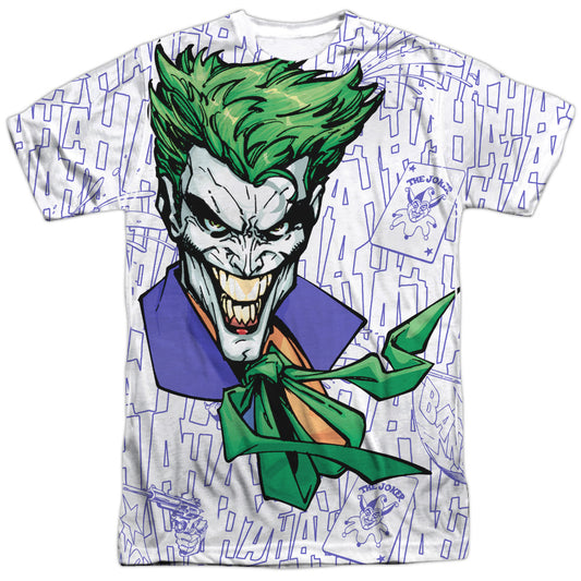 Batman - Laugh Clown Laugh -  Short Sleeve Adult 100% Poly Crew - White T-shirt