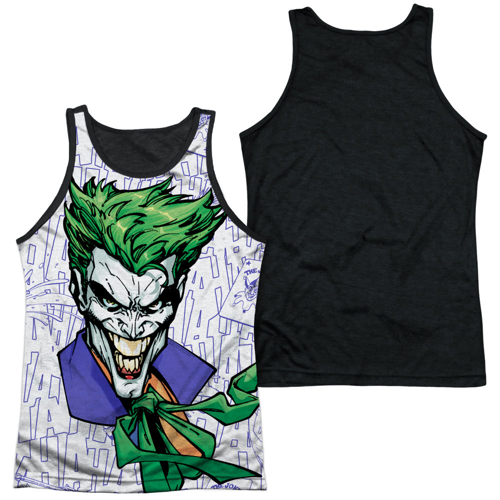 Batman - Laugh Clown Laugh - Adult Poly Tank Top Black Back - White