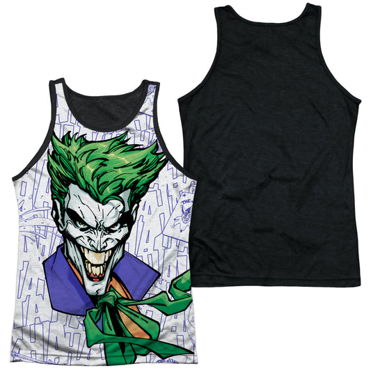 Batman - Laugh Clown Laugh - Adult Poly Tank Top Black Back - White