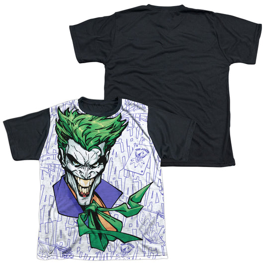 Batman - Laugh Clown Laugh - Short Sleeve Youth White Front Black Back   - White T-shirt