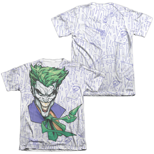 Batman - Laugh Clown Laugh (Front/back Print) - Adult 65/35 Poly/cotton Short Sleeve Tee - White T-shirt
