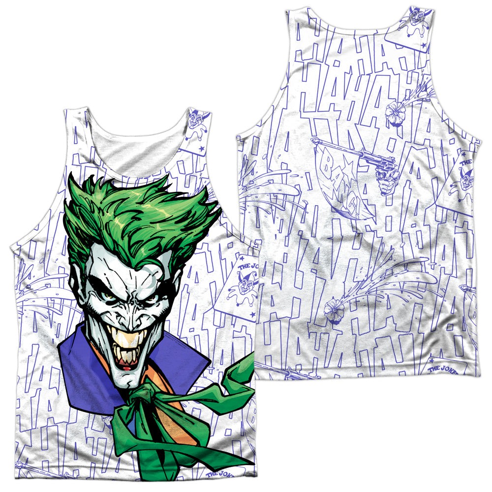 Batman - Laugh Clown Laugh - Adult 100% Poly Tank Top - White