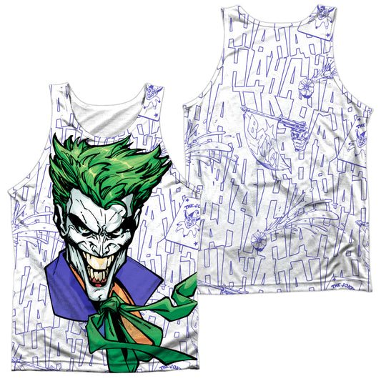 Batman - Laugh Clown Laugh - Adult 100% Poly Tank Top - White
