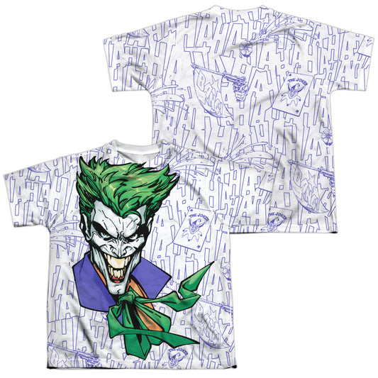 Batman - Laugh Clown Laugh - Short Sleeve Youth Poly Crew - White T-shirt