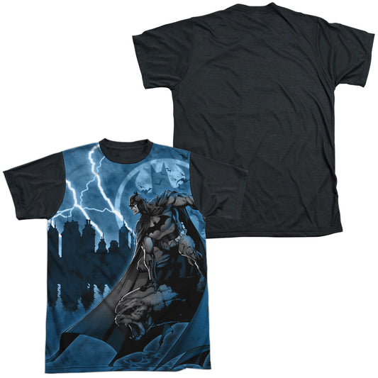 Batman - Lightning Strikes - Short Sleeve Adult White Front Black Back   - White T-shirt