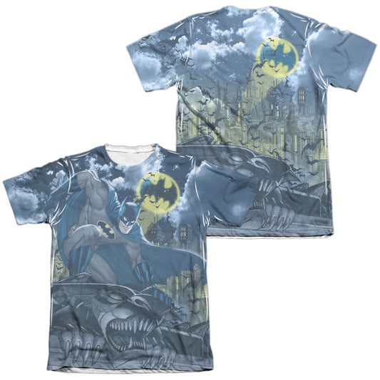 Batman - Gotham Gargoyle (Front/back Print) - Adult 65/35 Poly/cotton Short Sleeve Tee - White T-shirt