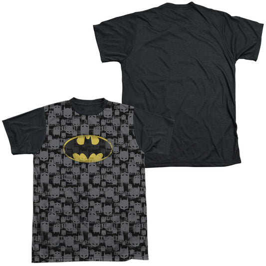 Batman - Caped Crusader Repeat - Short Sleeve Adult White Front Black Back   - White T-shirt
