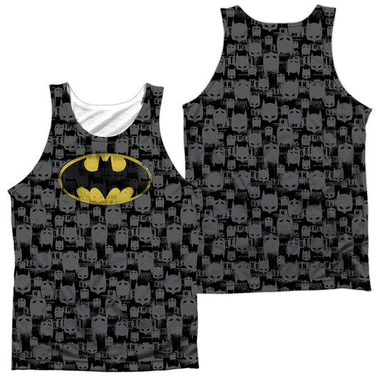 Batman - Caped Crusader Repeat - Adult 100% Poly Tank Top - White