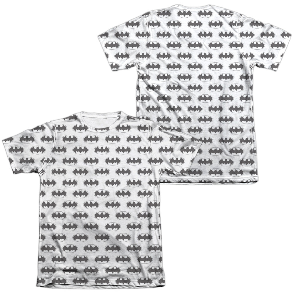 Batman - Bats All Over (Front/back Print) - Adult 65/35 Poly/cotton Short Sleeve Tee - White T-shirt