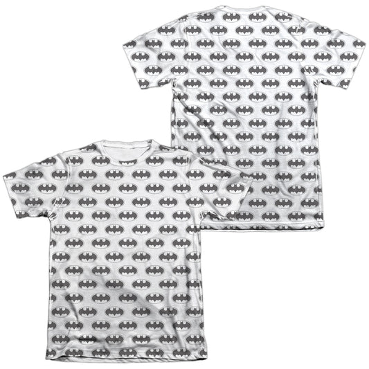Batman - Bats All Over (Front/back Print) - Adult 65/35 Poly/cotton Short Sleeve Tee - White T-shirt